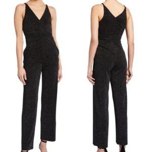 NWT Donna Morgan silver black shimmer formal cocktail jumpsuit Sz 4 shabby chic